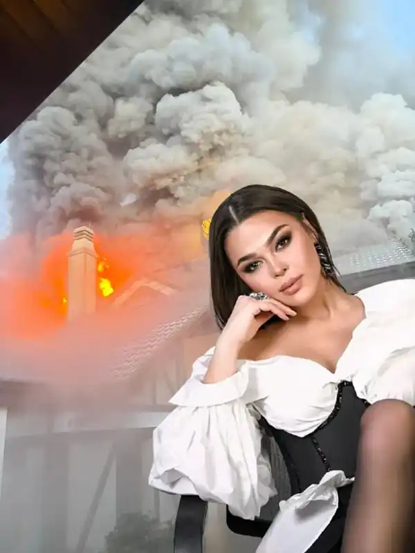 Mengene Gibi Saran Yangın! Aslıhan Karalar Hastaneye Kaldırıldı