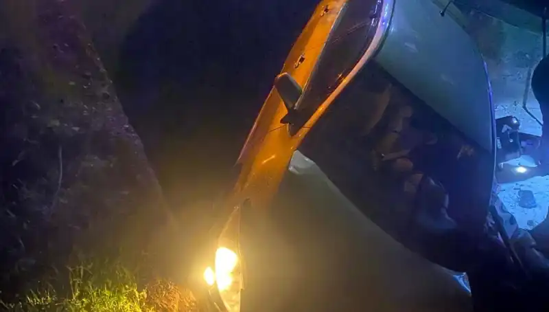 Adana'da Otomobil Kazası: Şarampole Devrildi, İki Yaralı!